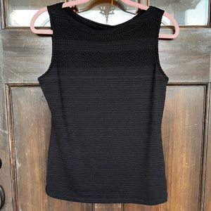 Anthropologie black knit sleeveless blouse